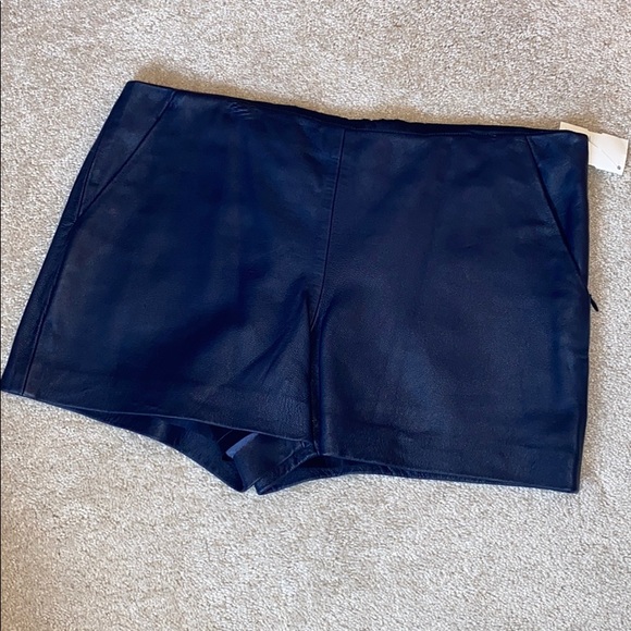 Trina Turk Pants - Trina Turk Leather Shorts Royal Blue